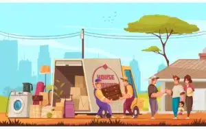 déménagement d'une famille