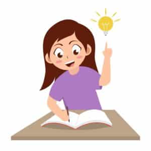 Une enfant faisant ses devoirs