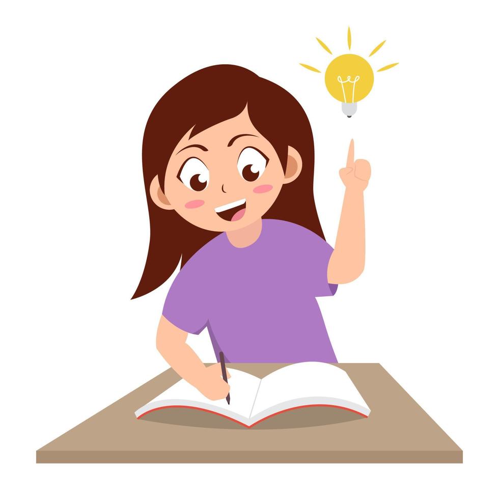 Une enfant faisant ses devoirs