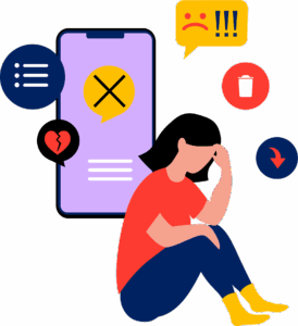 Une ado qui subit du cyberharcèlement