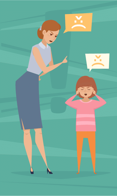 Mère disputant son fils